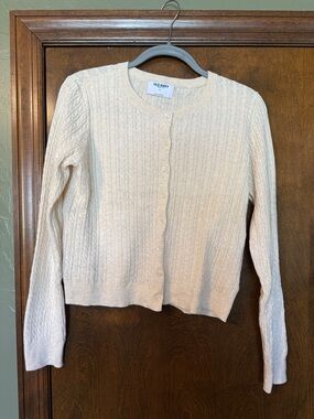 Old Navy Cream Cable-Knit Button-Up Cardigan
